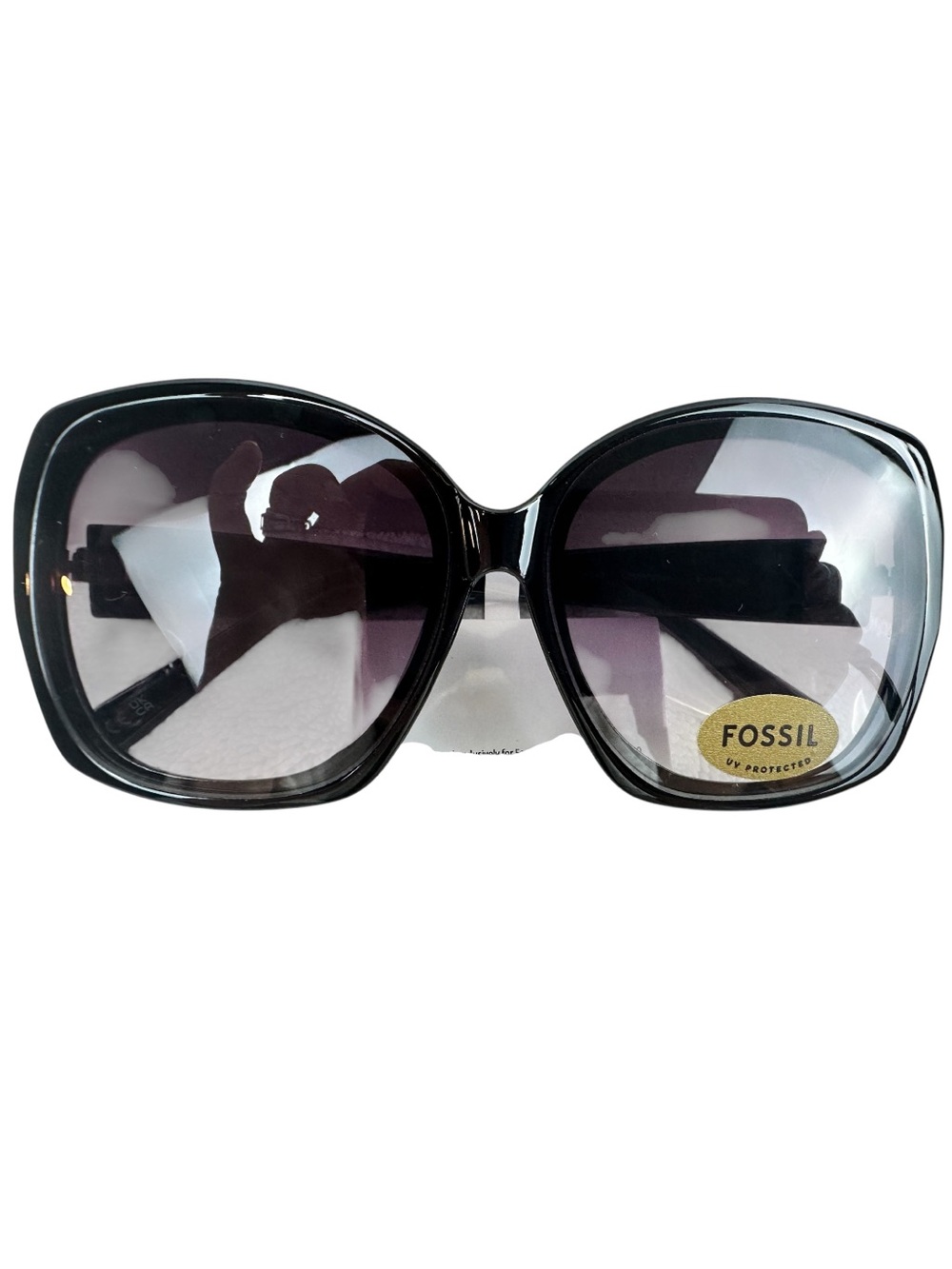 Fossil Women's Black Gradient Lens Oversized Sunglasses